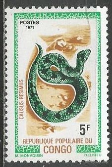 Республика Конго. Жабовая гадюка. 1971г. Mi#291.