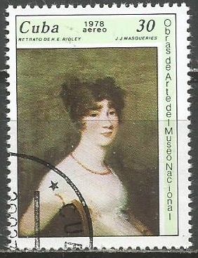 Куба. Авиа. Живопись в Национальном музее. Г.Е.Ридлли. Актриса. 1978г. Mi#2278.