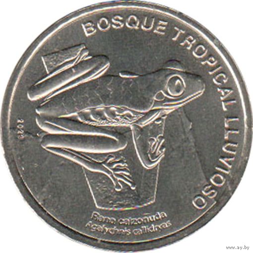 Коста-Рика 50 колонов, 2023 Тропическая сельва. Красноглазая квакша UNC