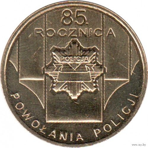 Польша 2 злотых, 2004 85 лет полиции Польши UNC