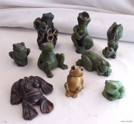 Статуэтка Лягушка Миниатюра 9 шт одним лотом