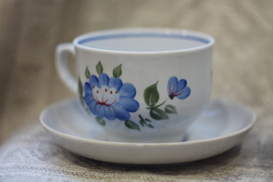 Шикарная чайная пара Минский Фарфоровый Ручная РОСПИСЬ