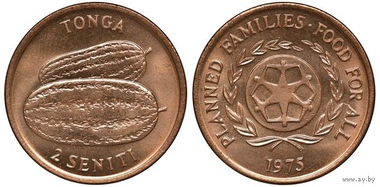 Тонга 2 сенити 1975 UNC