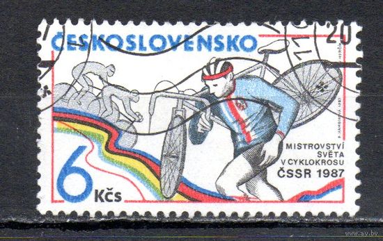 Чемпионат мира по велокроссу Чехословакия 1987 год серия из 1 марки