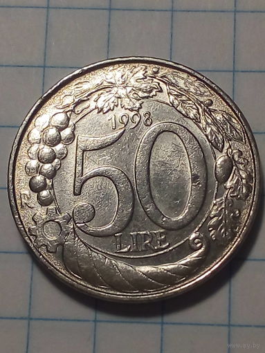 50 лир Италия 1998 год