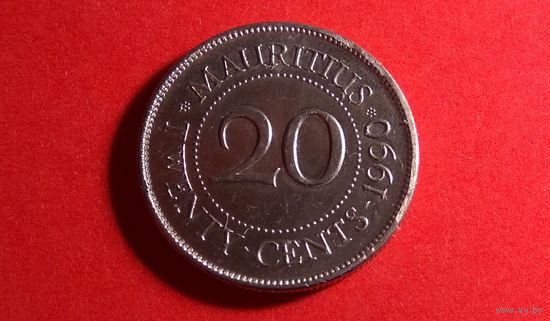 20 центов 1990. Маврикий. Отличная!