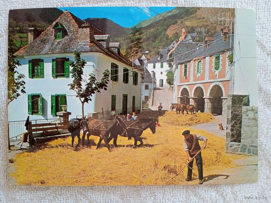 Испания, долина Аран, Гаусах. Типичный метод обмолота