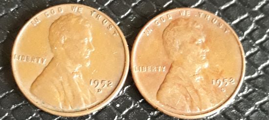 1 цент 1952 США МД Сан Франциско и Денвер