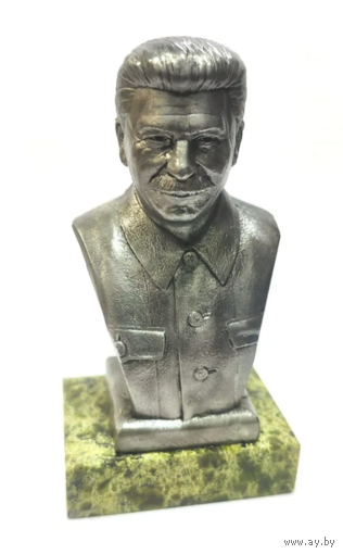 Бюст И.В. Сталин Олово/Змеевик