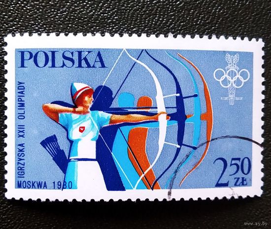 Марка Польша 1980 год Олимпийские игры