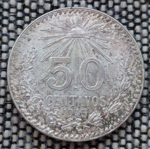 Мексика 50 сентавос 1943 года, UNC. Орел. М. Серебро. Сторгуй за свою цену, предложи обмен! Y