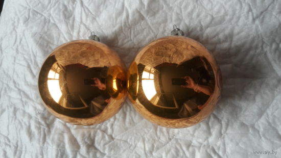 Ёлочная игрушка СССР. Шары, диаметром 8 см, два - одним лотом