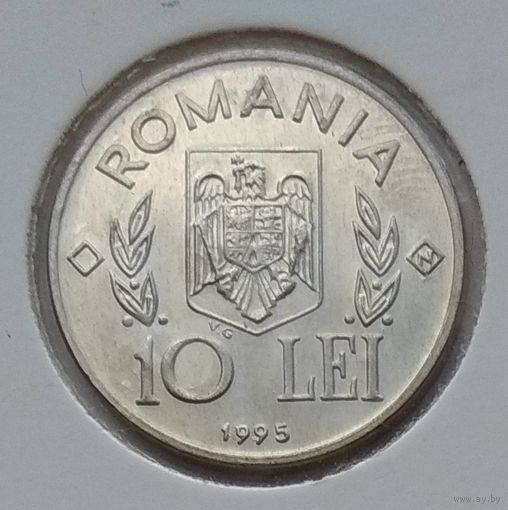 Румыния 10 лей 1995 г. ФАО. Буква N. В холдере