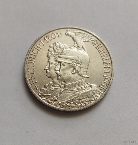 2марка. 900пр., 1901г.Германская империя. 200 лет Пруссии. (1871 - 1918).