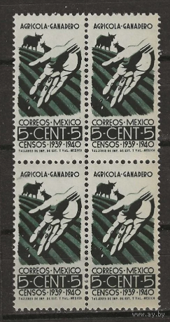 Мексика 1939 год. Перепись населения. Сельское хозяйство    MNH