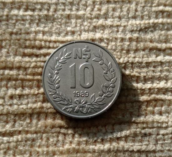 Werty71 Уругвай 10 песо 1989