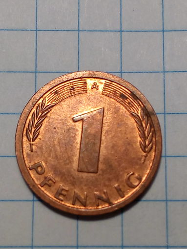 1 пфенниг ФРГ 1991 A год