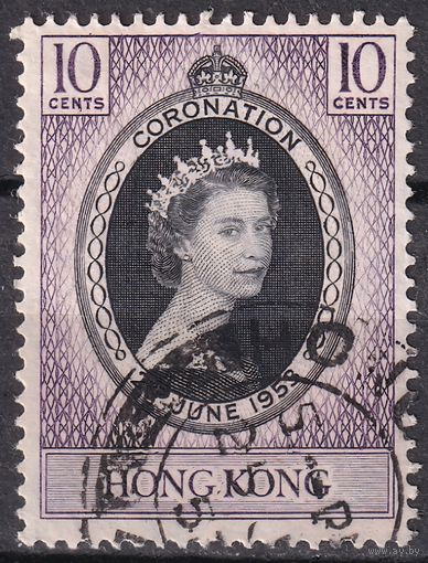 70.BrKS. Великобритания. Колонии. Гонконг. Коронация Елизаветы II. 1953 г. 10c. Mi.#177.