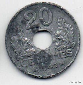 20 сантимов 1942 г. Франция. Виши.