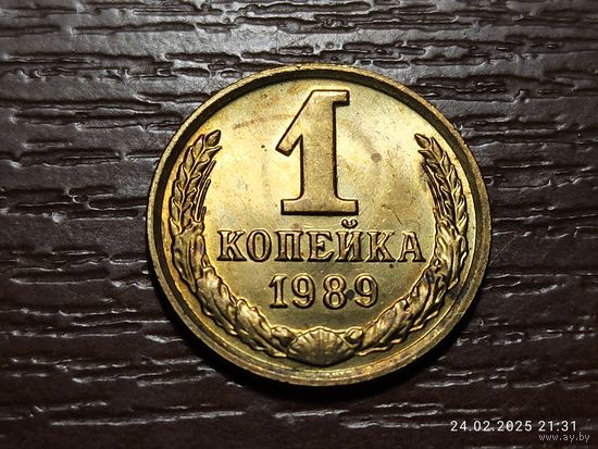 1 копейка 1989 брак, холостое соударение