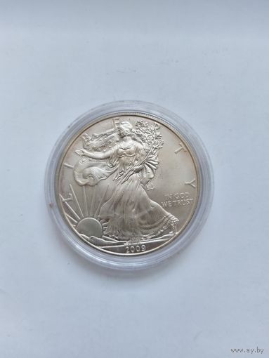 1 доллар США 2009 Шагающая Свобода унция серебра