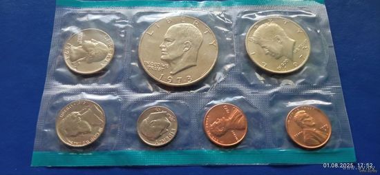 Сборка 1 доллар 50,25,10,5 и 1 центы 1973 США (UNC)В лоте 7 монет