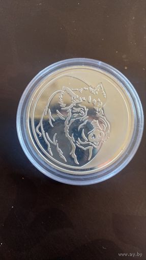 Монета 3 рубля 2007 год дикий кабан, унция