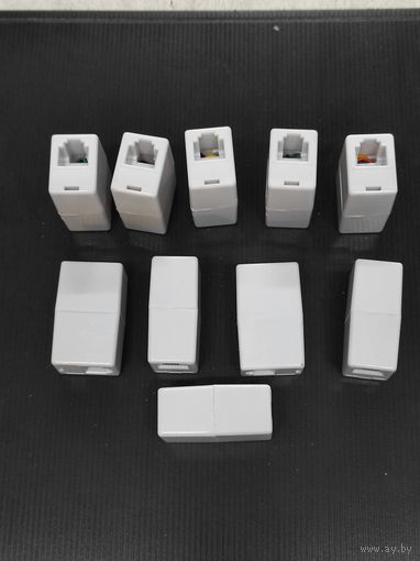 Переходник тлф 6Р4С гнездо-гнездо 10 штук с 1 рубля