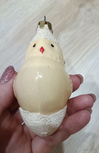 Елочные игрушки, стекло, голубь, птичка