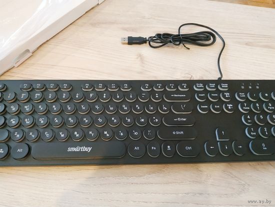 Клавиатура проводная с цветной подсветкой Smartbuy SBK-328U-K. Супер клава с повышеной износостойкостью, возможность печатать в полной темноте.