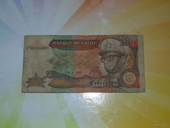 Заир 500 заир 1989г.