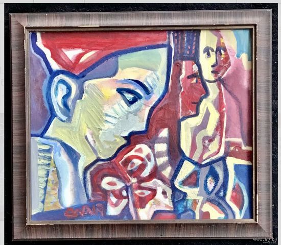 Акулов В.И. "Гименей", 2019г. Картон, акрил. Размер 44,5/39 см., 38,5/33 см без рамы.