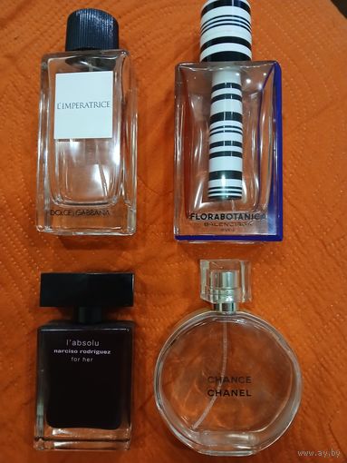 Флаконы от духов Сhanel; FloraBotanica и др