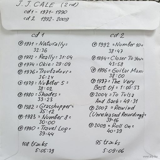 CD MP3 дискография J.J.CALE 2 CD
