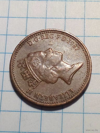 1 пенни Великобритания 1987 год