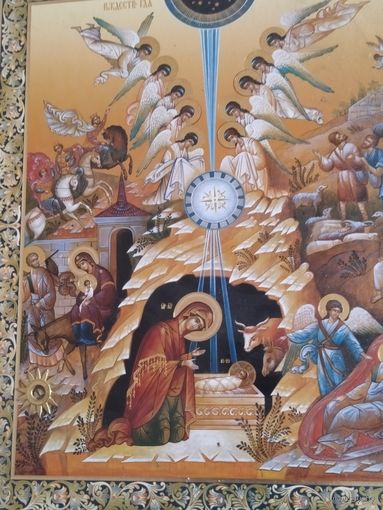 Икона рождество шикарная икона 43/20