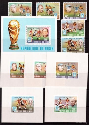 Нигер-1978,(Мих.639-643,Бл.21,+5 Люкс-бл.)  **  , Спорт,ЧМ по футболу