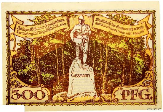 РАСПРОДАЖА!!! - ГЕРМАНИЯ БАД-ЛАУТЕРБЕРГ (Нижняя САКСОНИЯ) 300 пфеннигов 1921 год - BU!