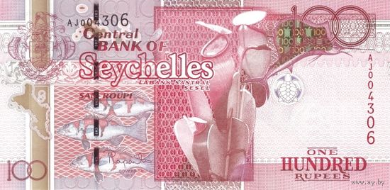 Сейшельские острова(Сейшелы) 100 рупий образца 2011 года UNC p44a