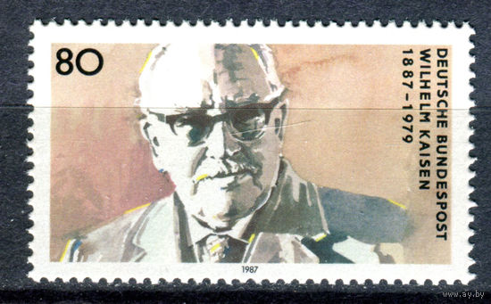 Германия (ФРГ) - 1987г. - 100 лет с Дня Рождения немецкого политика Вильгельма Кайзена - полная серия, MNH с отпечатком [Mi 1325] - 1 марка