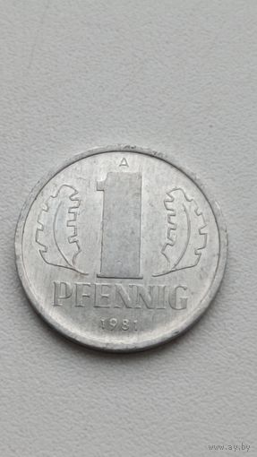 Германия. 1 пфенниг 1981 года.