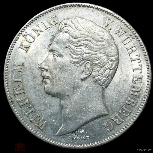 2 гульдена 1848 Вюртемберг редкие! в блеске!