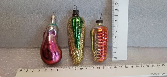 Ёлочные игрушки. Баклажан и початки кукурузы. 9-18