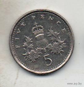 СОЕДИНЁННОЕ КОРОЛЕВСТВО ВЕЛИКОЙ БРИТАНИИ И СЕВЕРНОЙ ИРЛАНДИИ. 5 ПЕНСОВ 2000. ЧЕРТОПОЛОХ