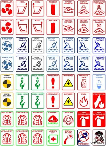 Наклейки безопасности на борт яхты