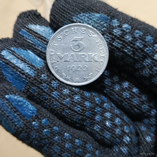 3 марки (1922г.) Веймарская республика.М.Д.(А)