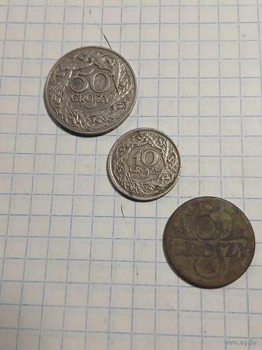 Монеты Польши 3 шт., одним лотом. Старт с 2-х рублей. Смотрите другие лоты много интересного.