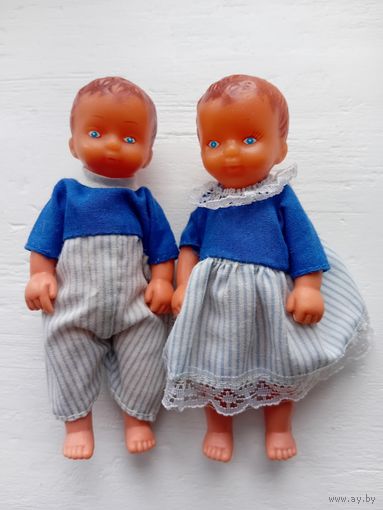 Пупсики. Из 90-х. Миниатюрные куклы. 11,5 см. Пара одним лотом
