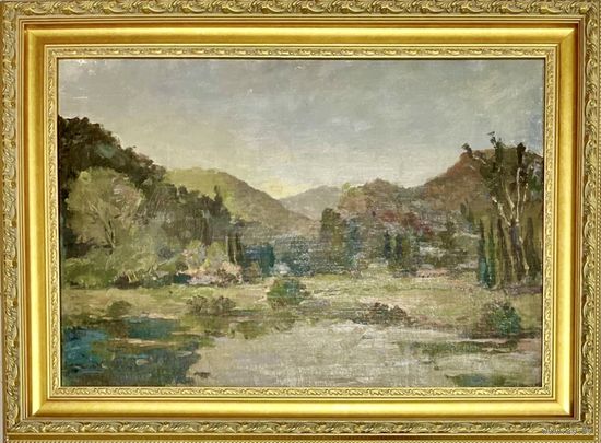 Кроль А.И "У озера.Хоста", 1948г. Холст, масло. Размер 48х70 см.