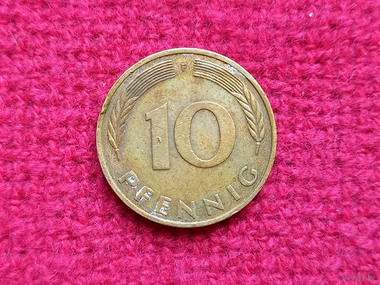 ФРГ Германия 10 пфеннигов 1975 г. F
